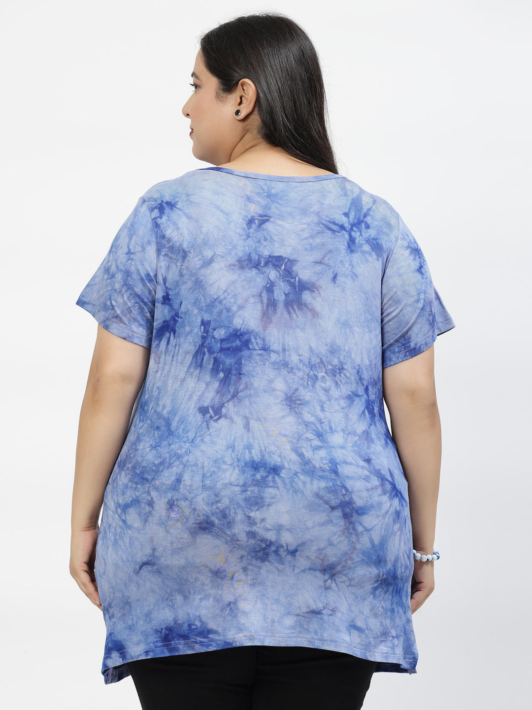 Women Floral Dyed Raw Edge T-shirt