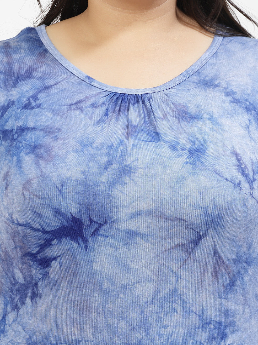 Women Floral Dyed Raw Edge T-shirt