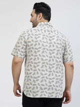 Men Floral Printed Casual Cotton Shirt