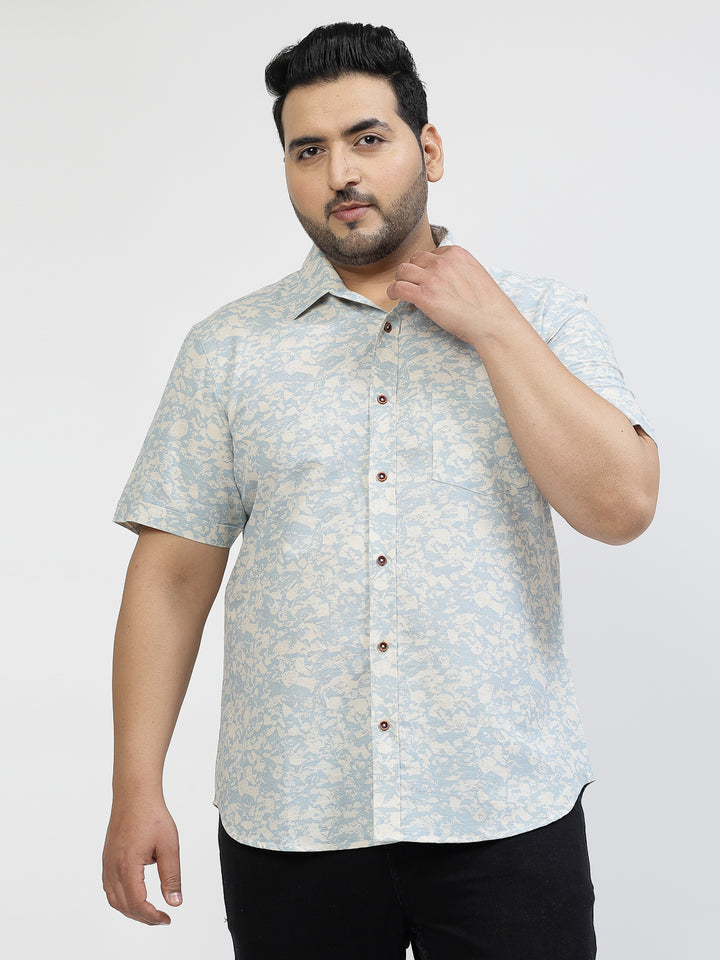 Floral Printed Cotton Casual Shirt