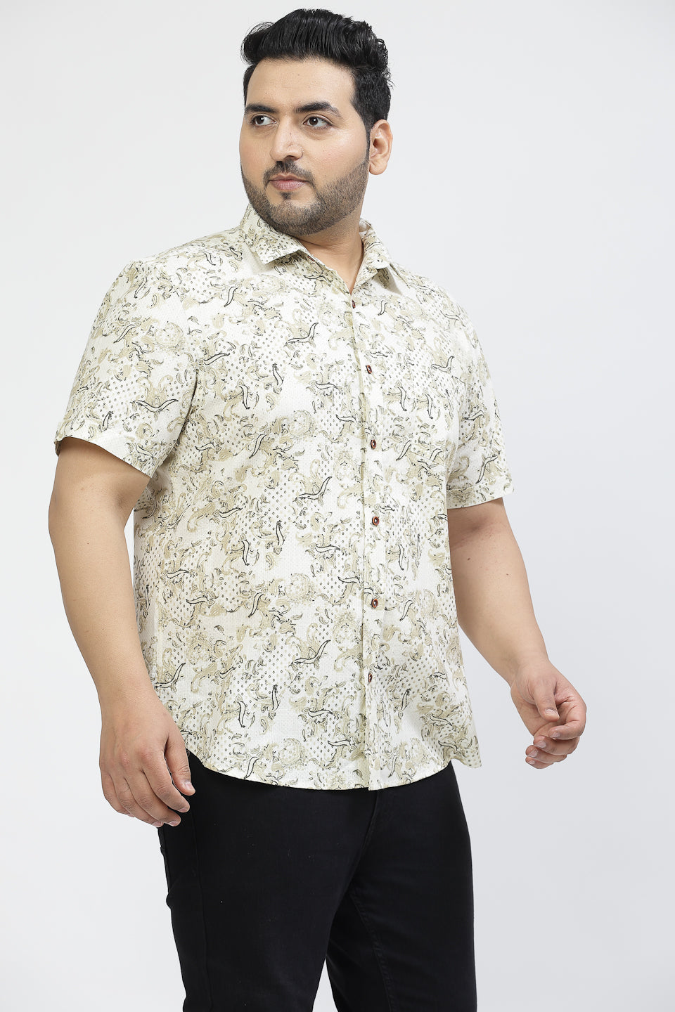 Plus Size Conversational Printed Casual Shirt