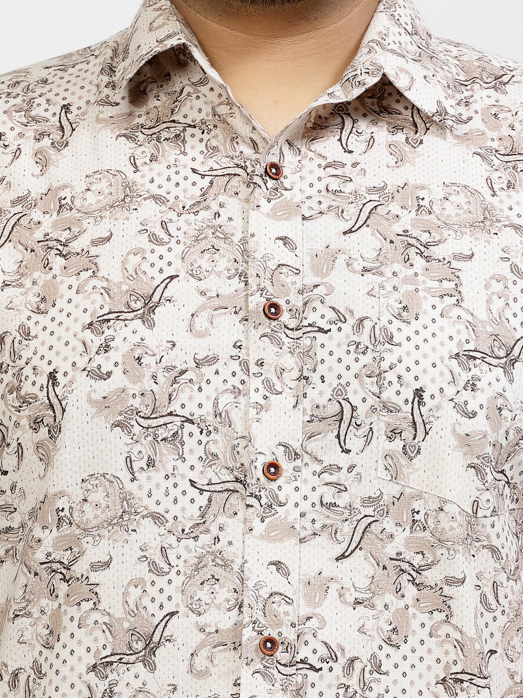 Men Floral Printed Casual Cotton Shirt