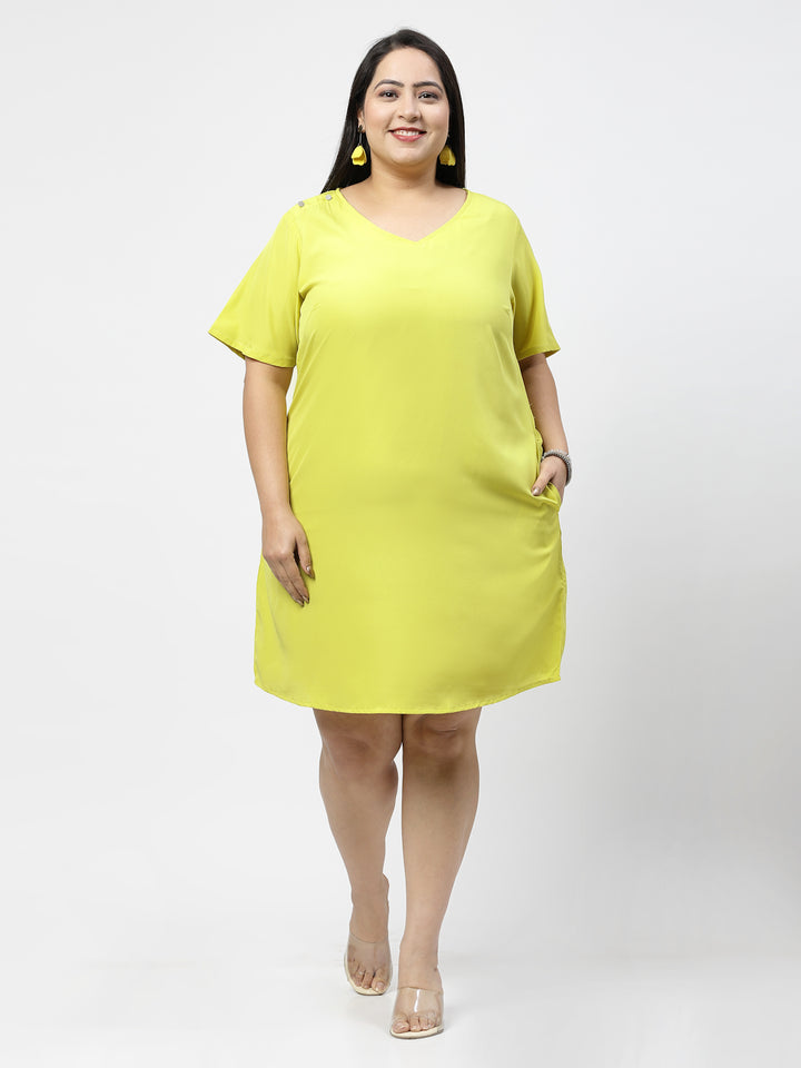 Plus Size V-Neck A-Line Dress