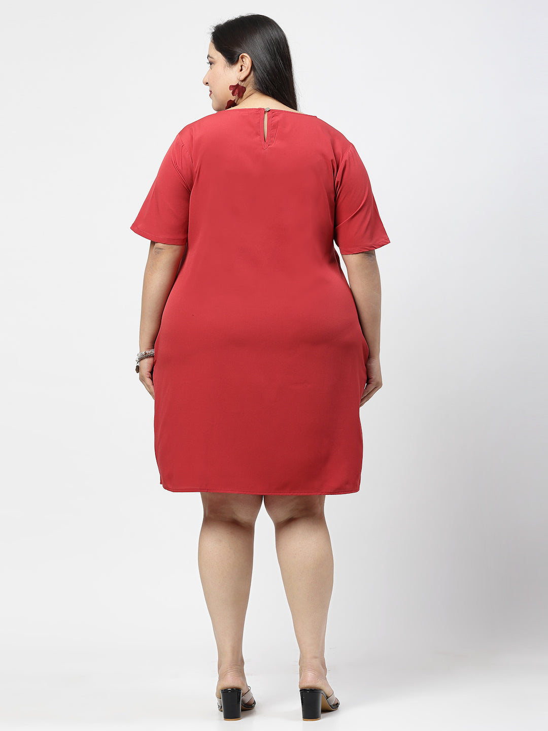 Plus Size V-Neck A-Line Dress