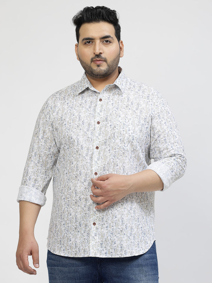 Plus Size Floral Printed Casual Shirt