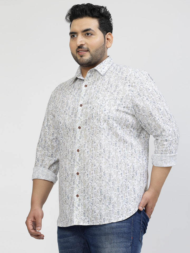 Plus Size Floral Printed Casual Shirt