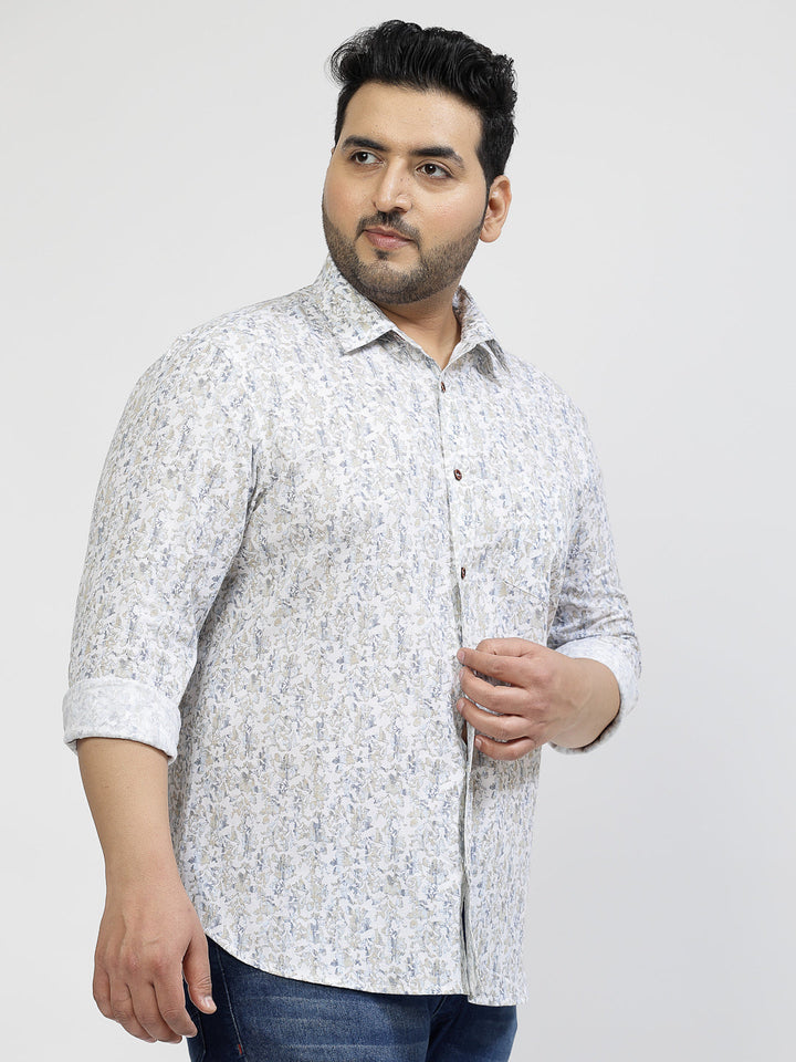 Plus Size Floral Printed Casual Shirt