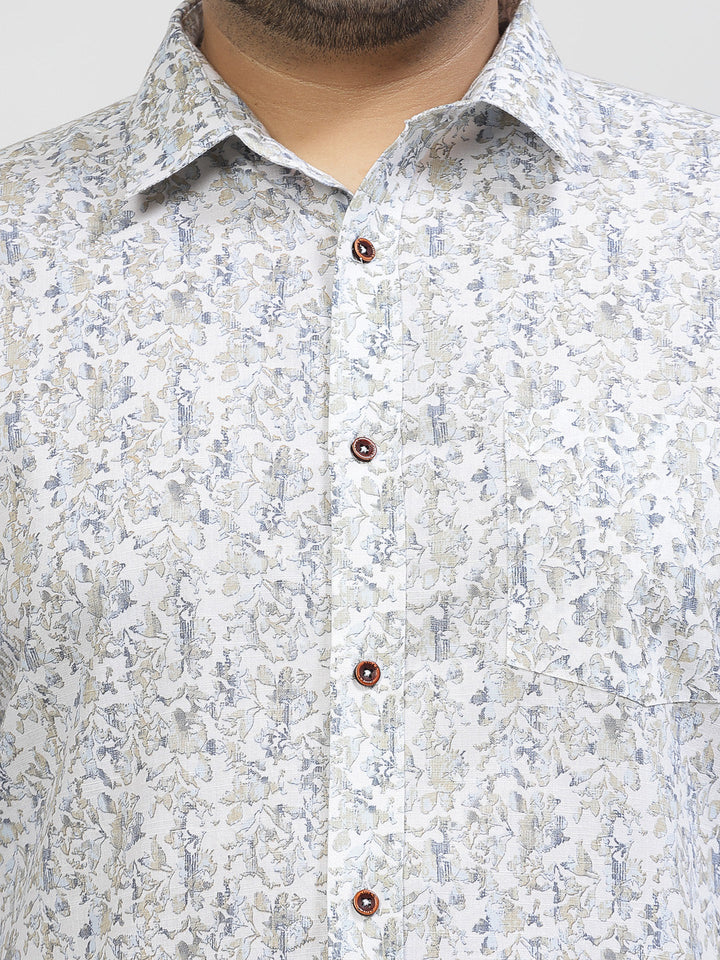 Plus Size Floral Printed Casual Shirt