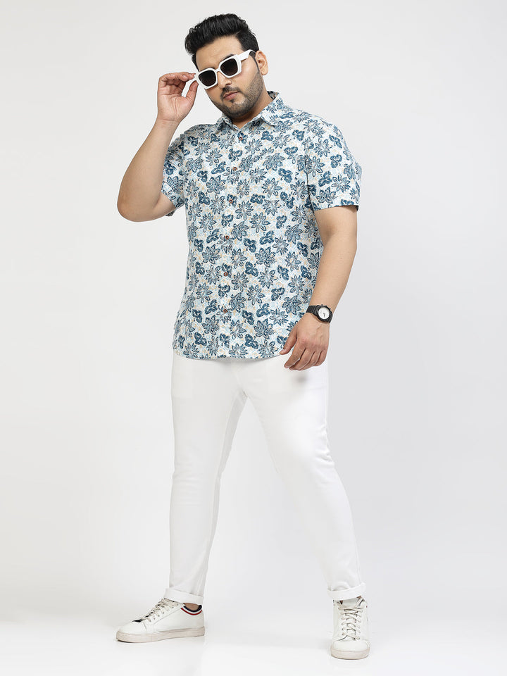 Plus Size Geometric Printed Casual Shirt