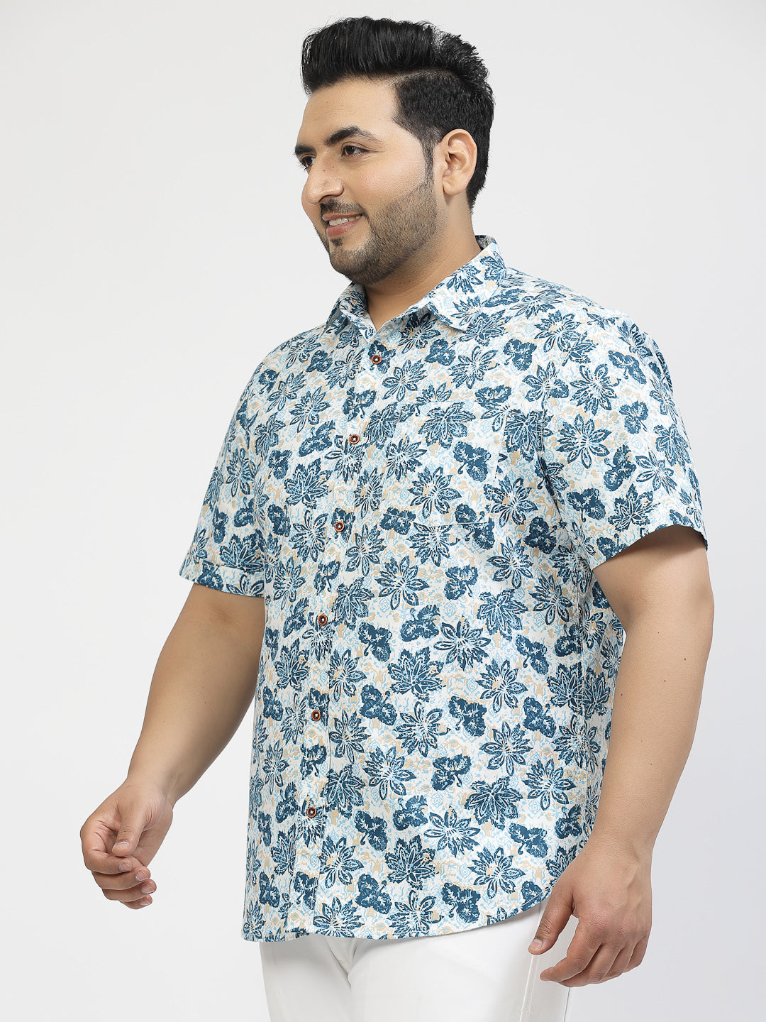 Plus Size Geometric Printed Casual Shirt