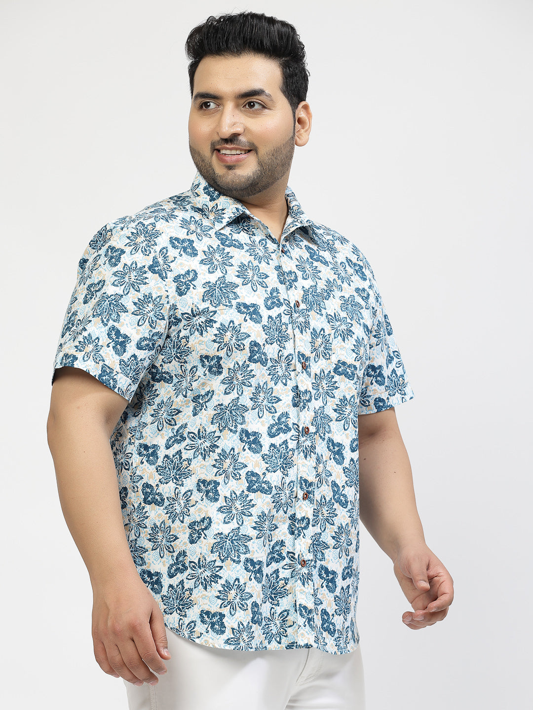 Plus Size Geometric Printed Casual Shirt