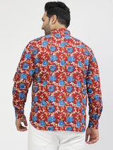 Plus Size Floral Printed Casual Shirt