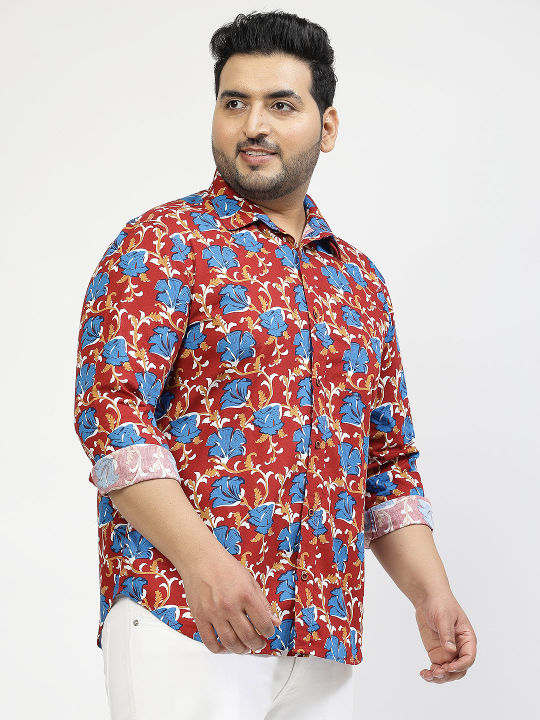 Plus Size Floral Printed Casual Shirt