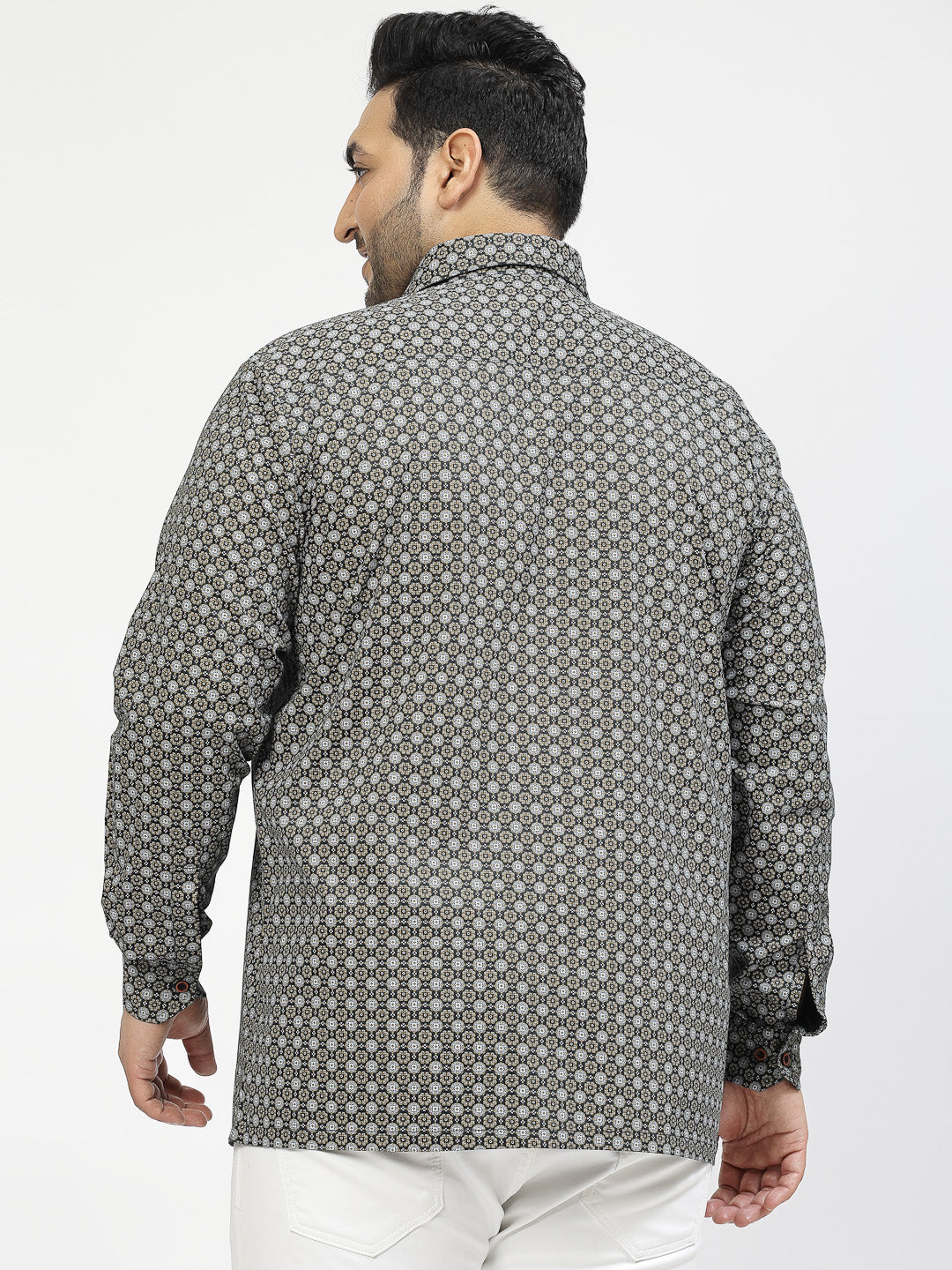 Plus Size  Geometric Printed Casual Shirt