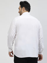 Men White Classic Regular Fit Solid Casual Shirt