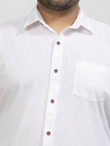 Men White Classic Regular Fit Solid Casual Shirt