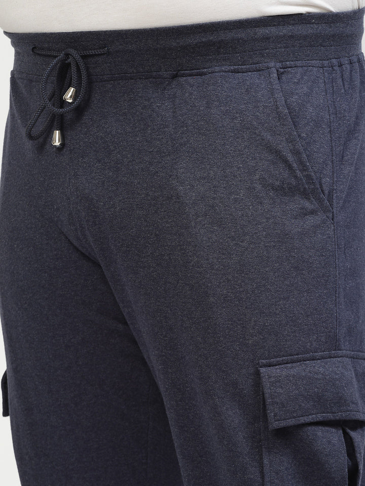 Men Navy Blue Mid-Rise Cotton Joggers