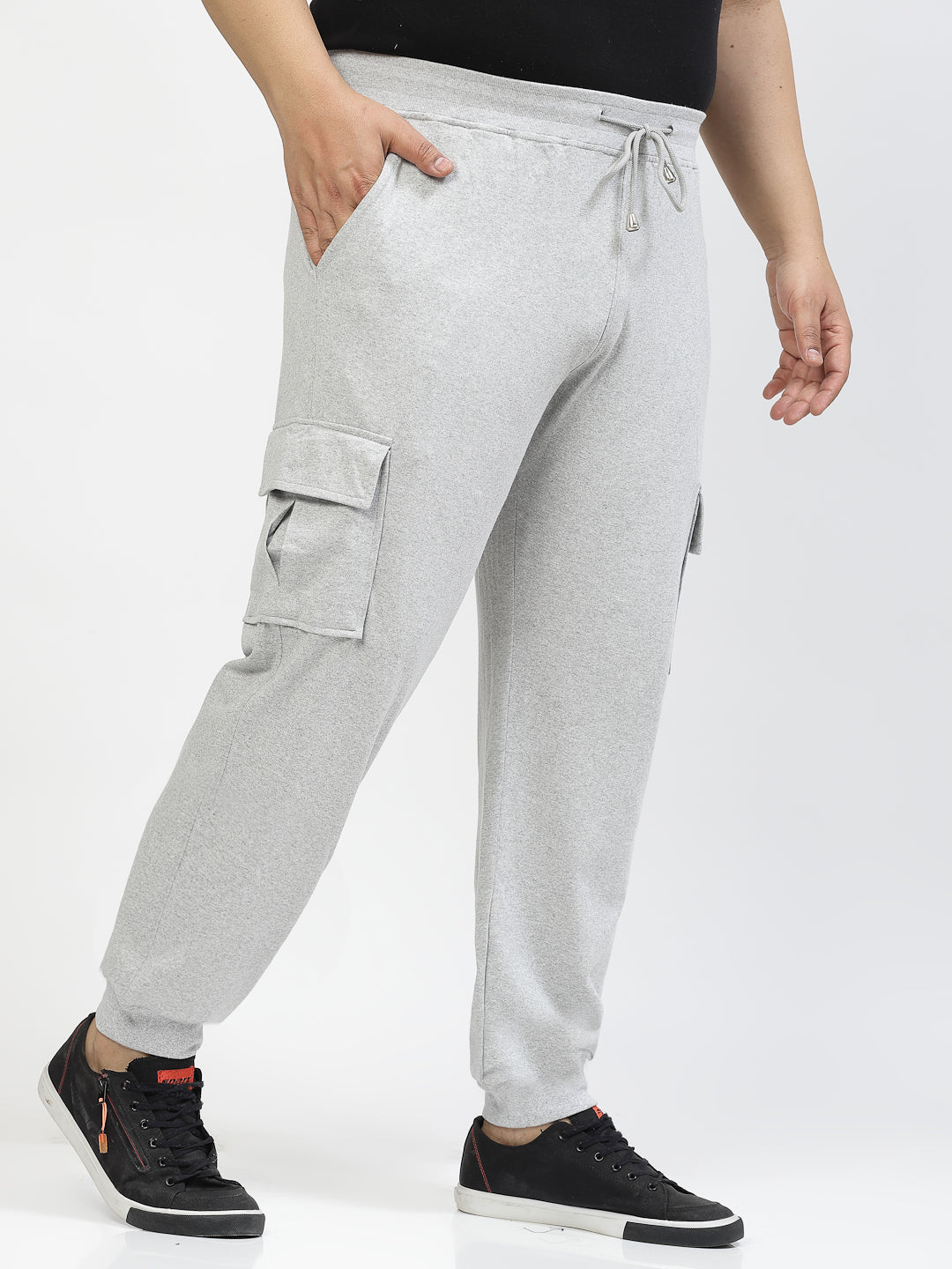 Men Grey Straight-Fit Joggers