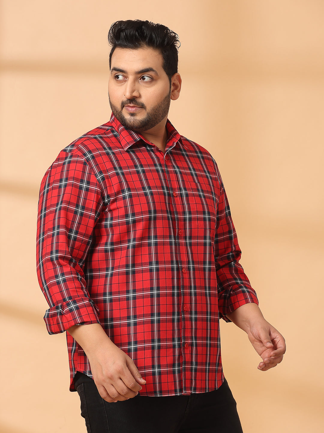 Men Opaque Checked Casual Shirt