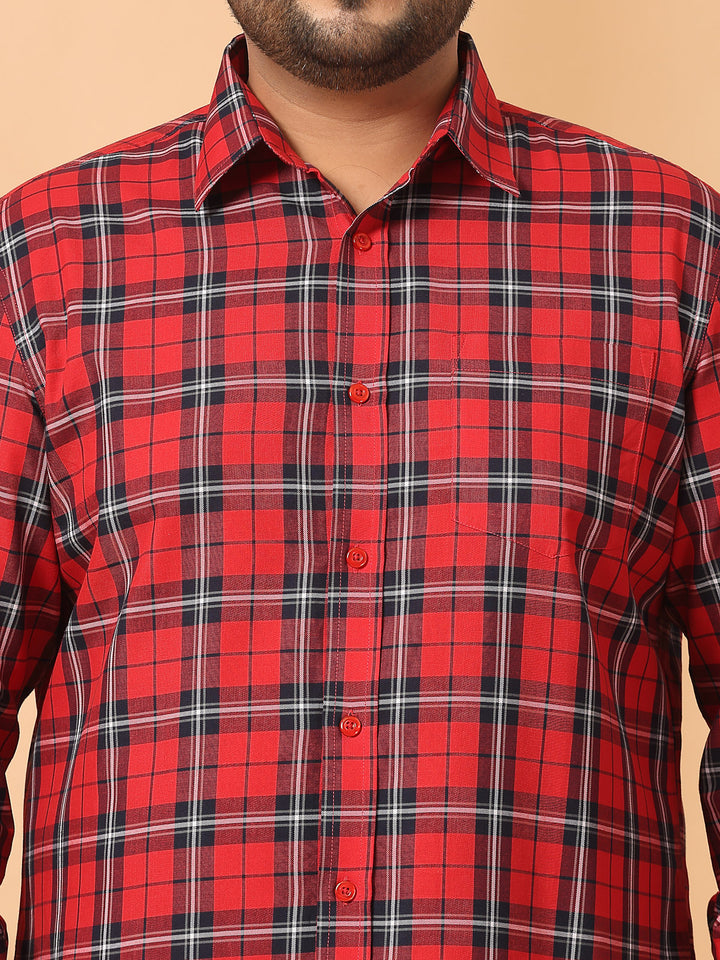 Men Opaque Checked Casual Shirt