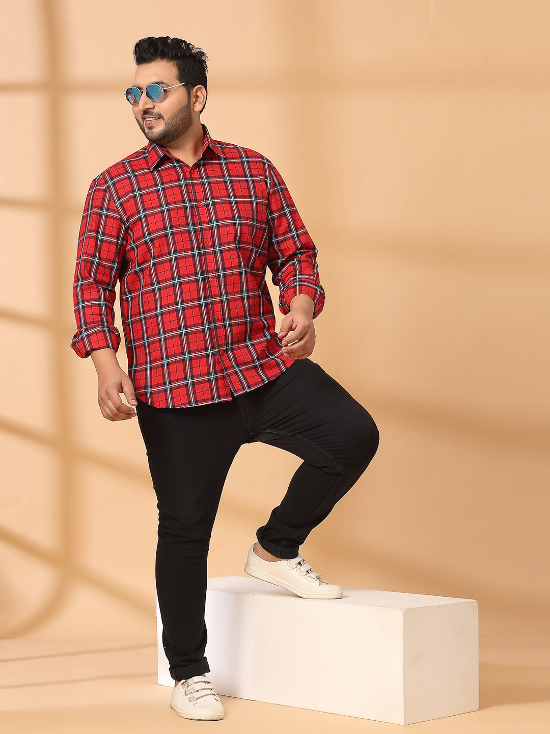 Men Opaque Checked Casual Shirt