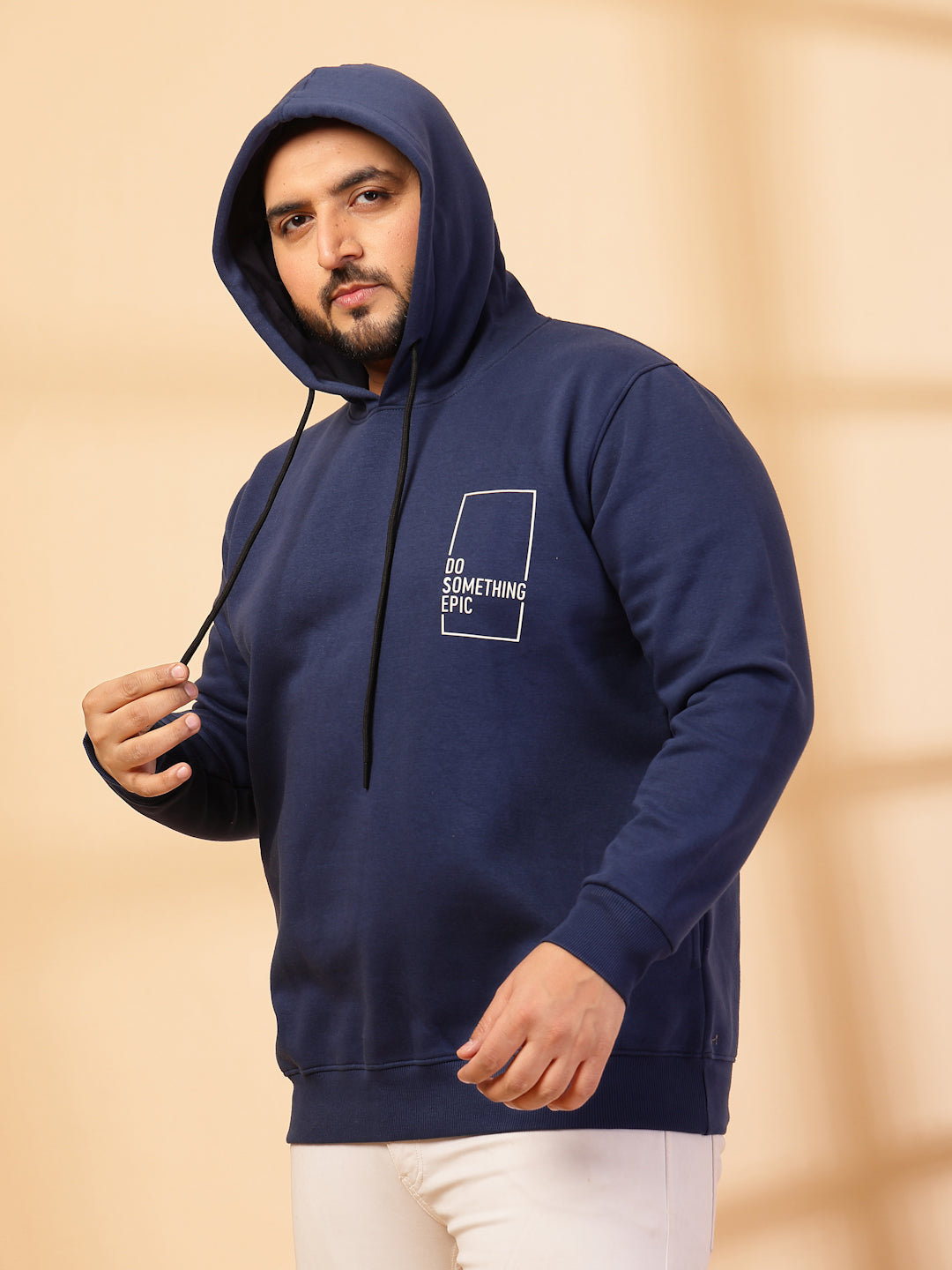 Men Solid High Neck Cotton Front-Open Sweatshirt