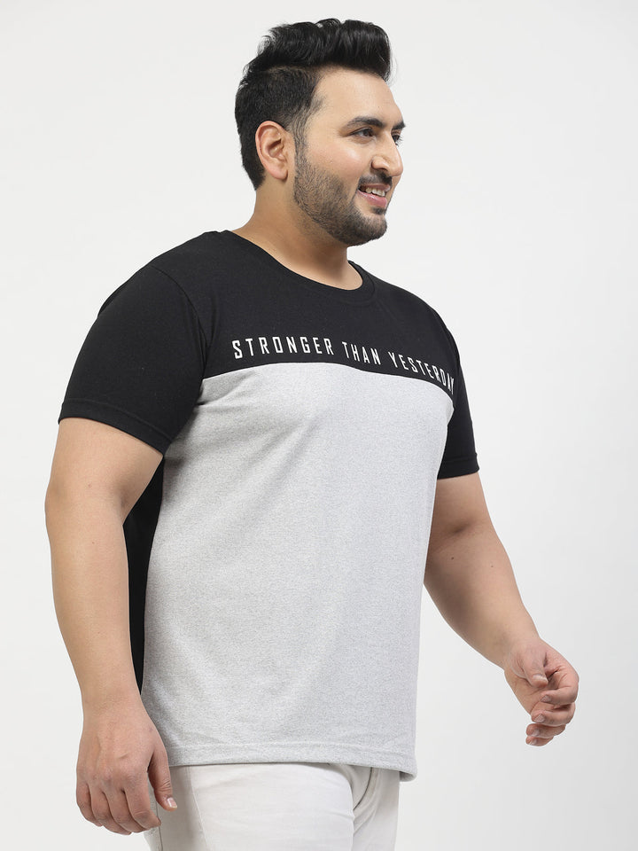 Plus Size Round Neck Short Sleeves Cotton T-shirt