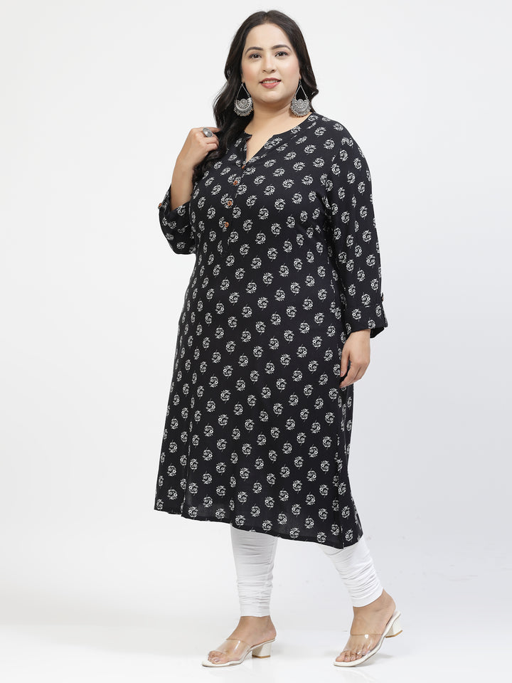 Ethnic Motifs Printed Mandarin Collar A-Line Regular Kurta