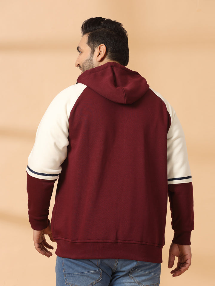 Men Solid High Neck Cotton Front-Open Sweatshirt