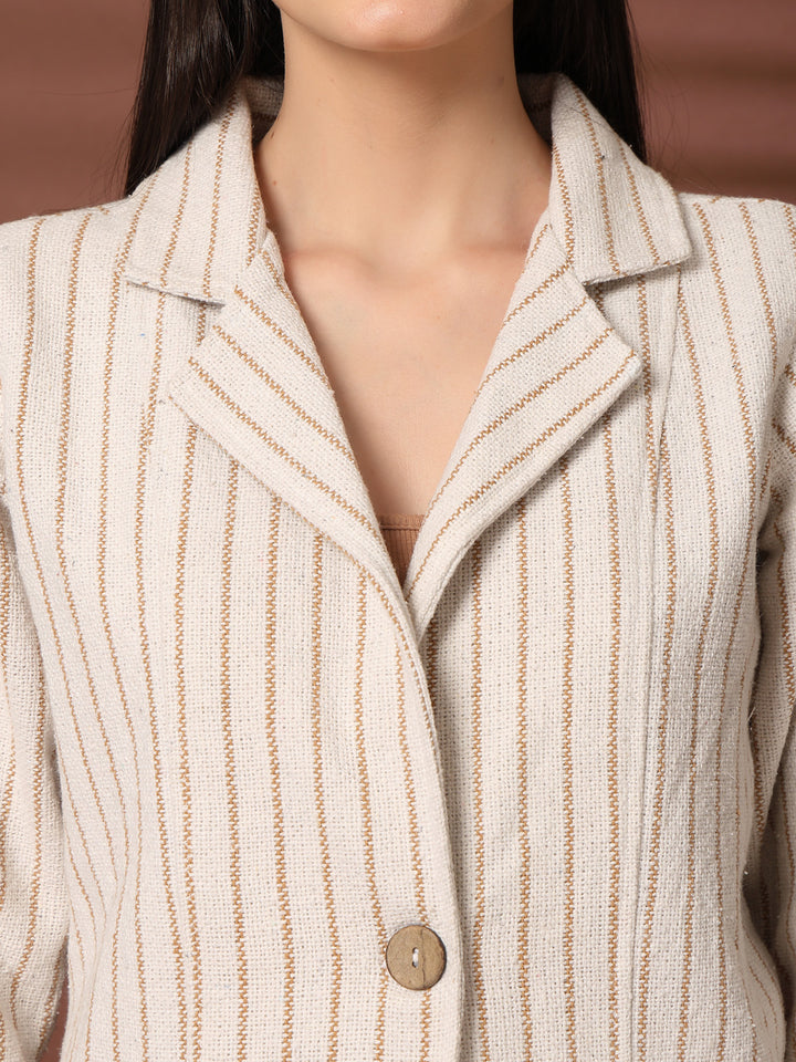 Striped Single Breasted Blazer