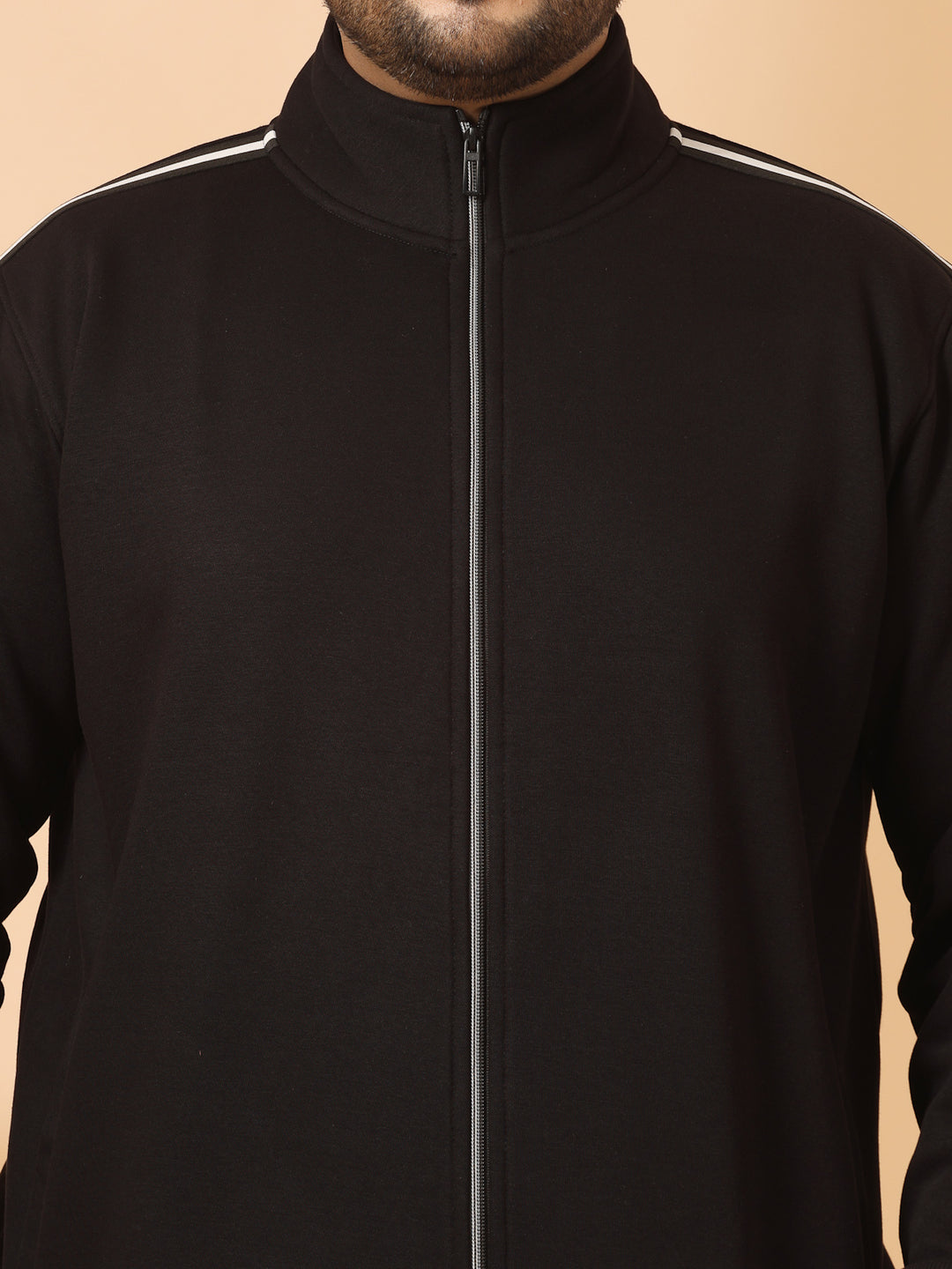 Men Fleece Open Front Jacket