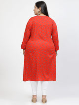 Women Ethnic Motifs Embroidered Flared Sleeves Thread Work Kurta