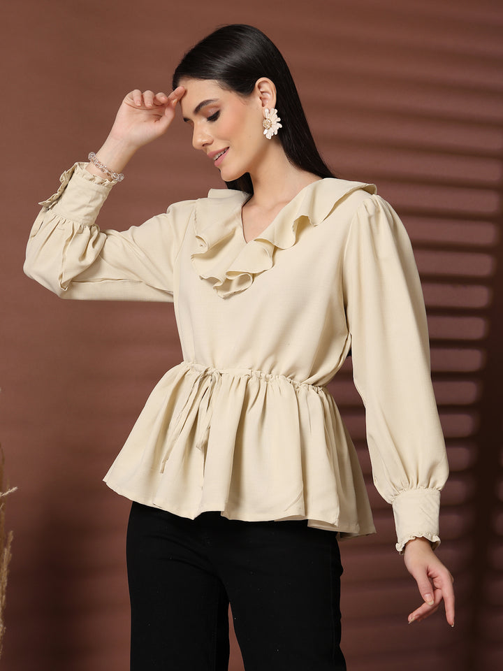 Women V-Neck Long Sleeves Top