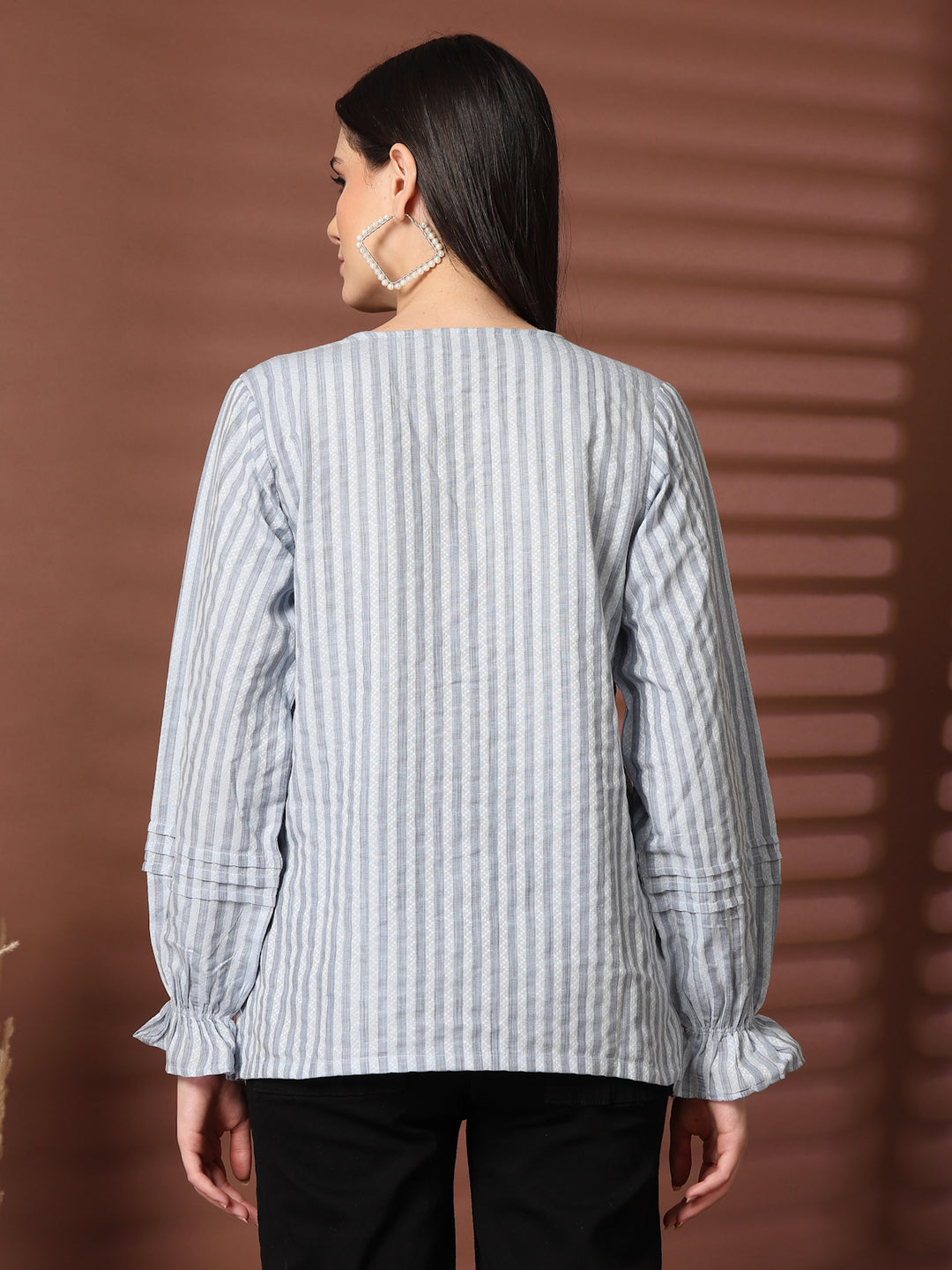 Women Standard Opaque Striped Casual Shirt