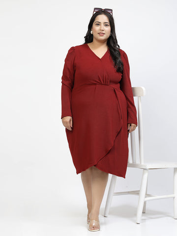 Plus Size V-Neck Empire Dress