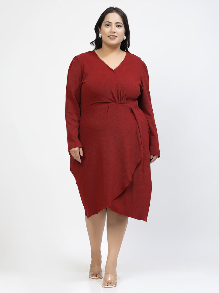 Plus Size V-Neck Empire Dress