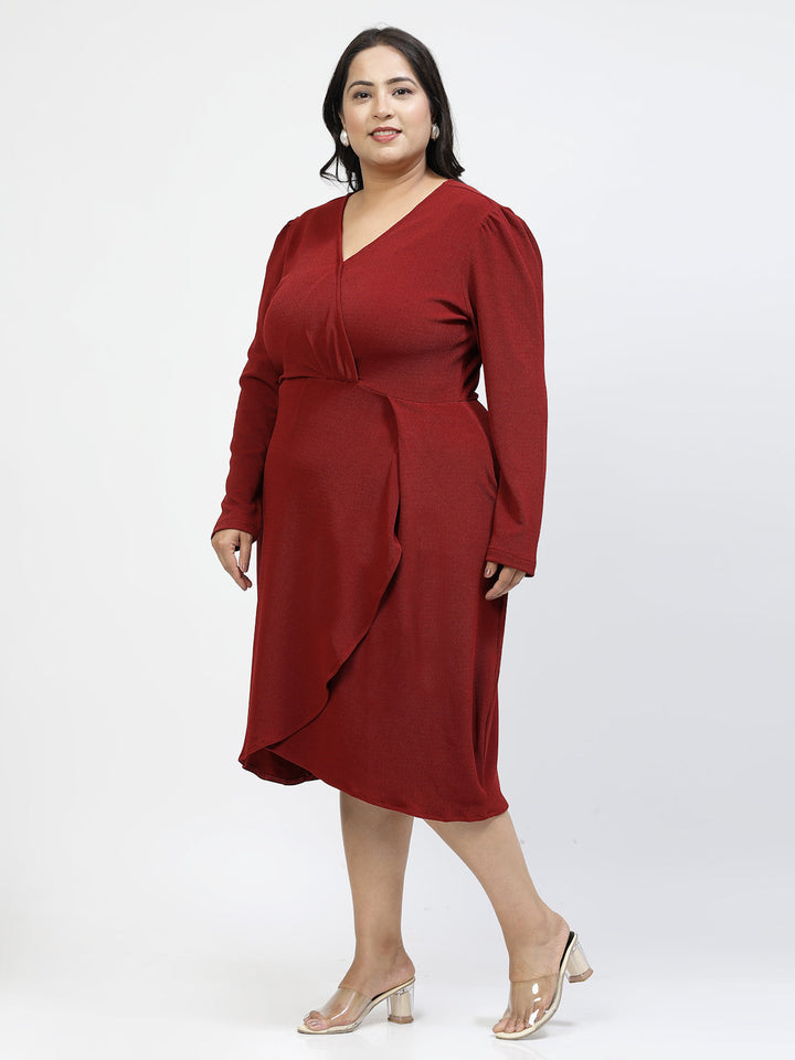 Plus Size V-Neck Empire Dress