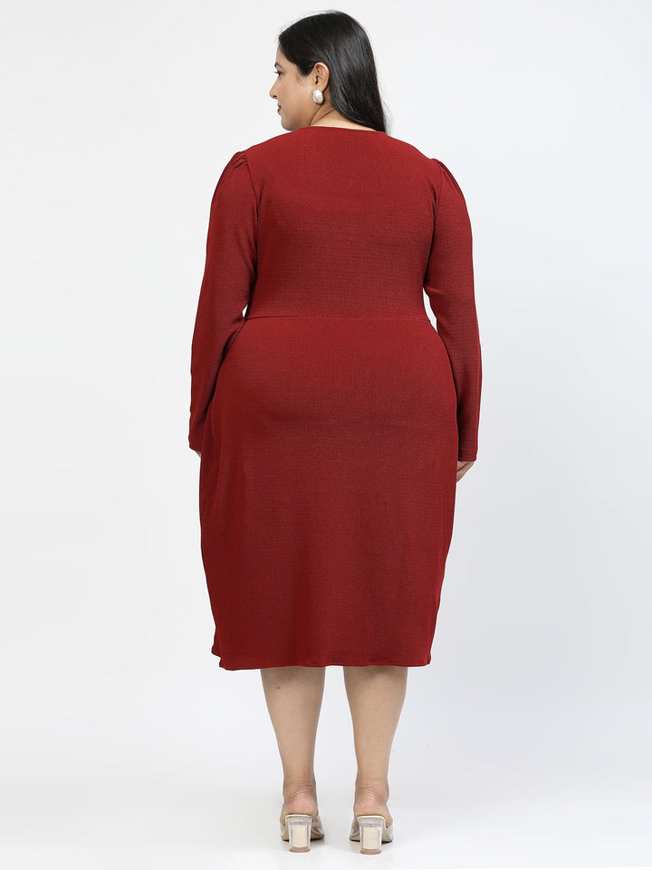 Plus Size V-Neck Empire Dress