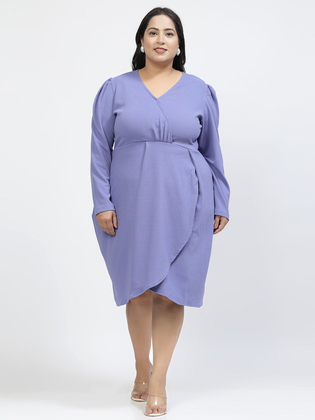 Plus Size V-Neck Empire Dress