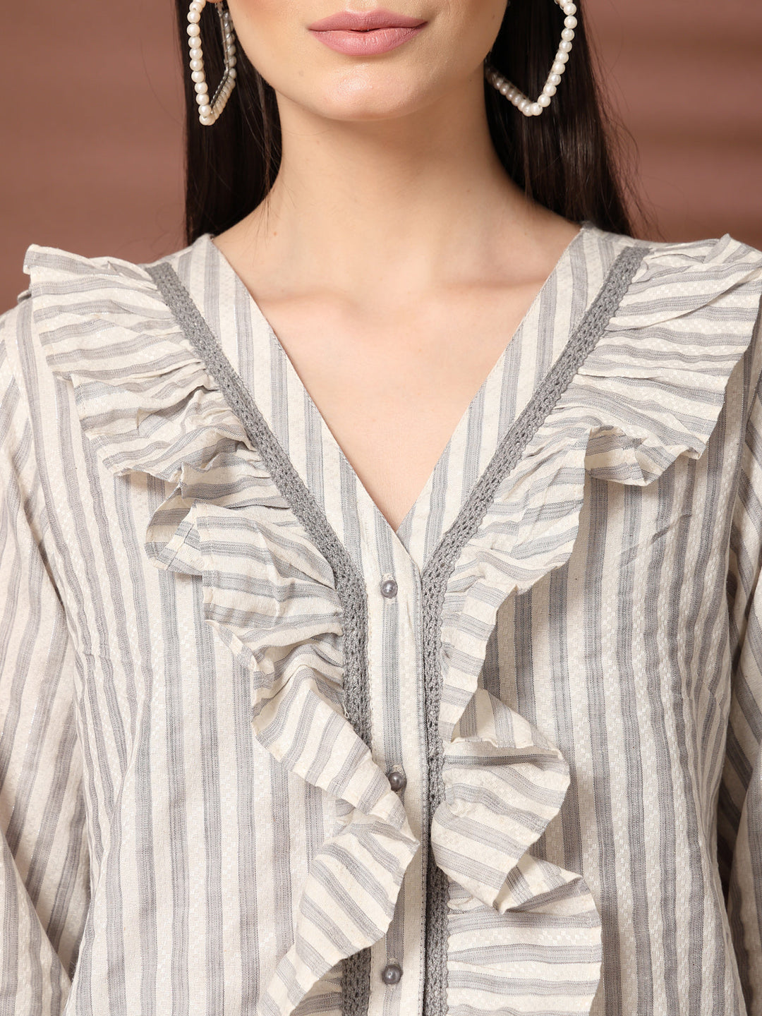 Women Standard Opaque Striped Casual Shirt