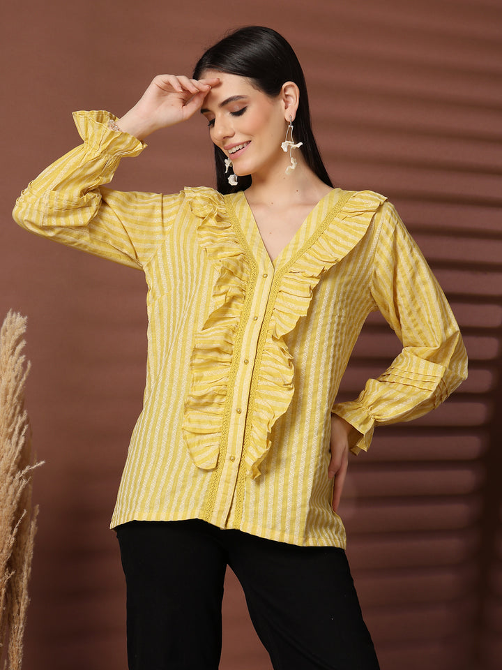 Women Standard Opaque Striped Casual Shirt