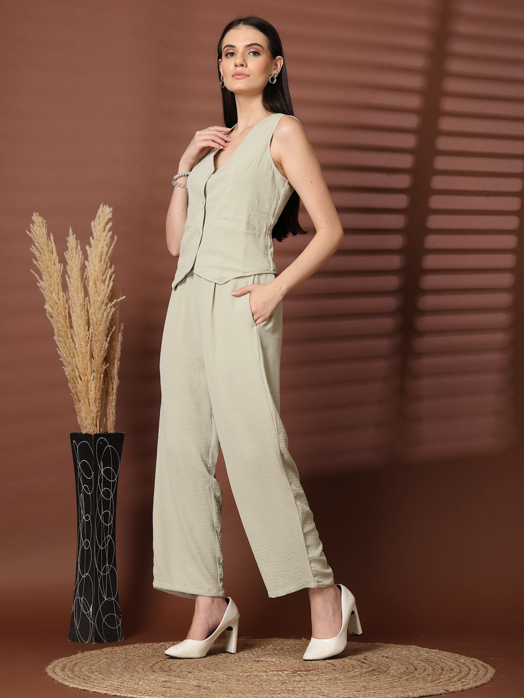 Pure Cotton Waistcoat With Trouser Co-Ords