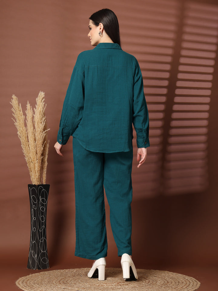 Pure Cotton Shirt With Trousers Co-Ords