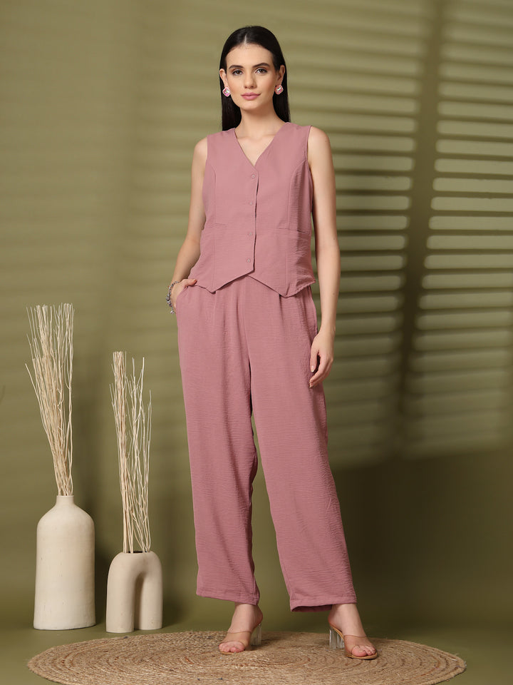 Pure Cotton Waistcoat With Trousers Co-Ords