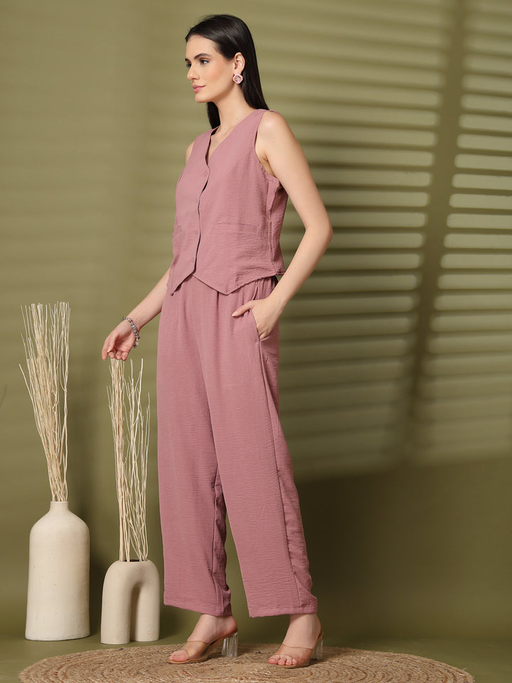 Pure Cotton Waistcoat With Trousers Co-Ords