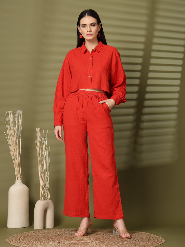 Pure Cotton Shirt With Trousers Co-Ords