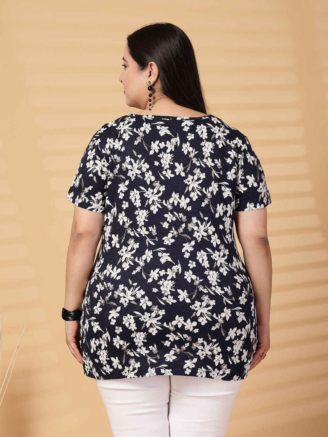 Plus Size Women Floral Printed T-shirt