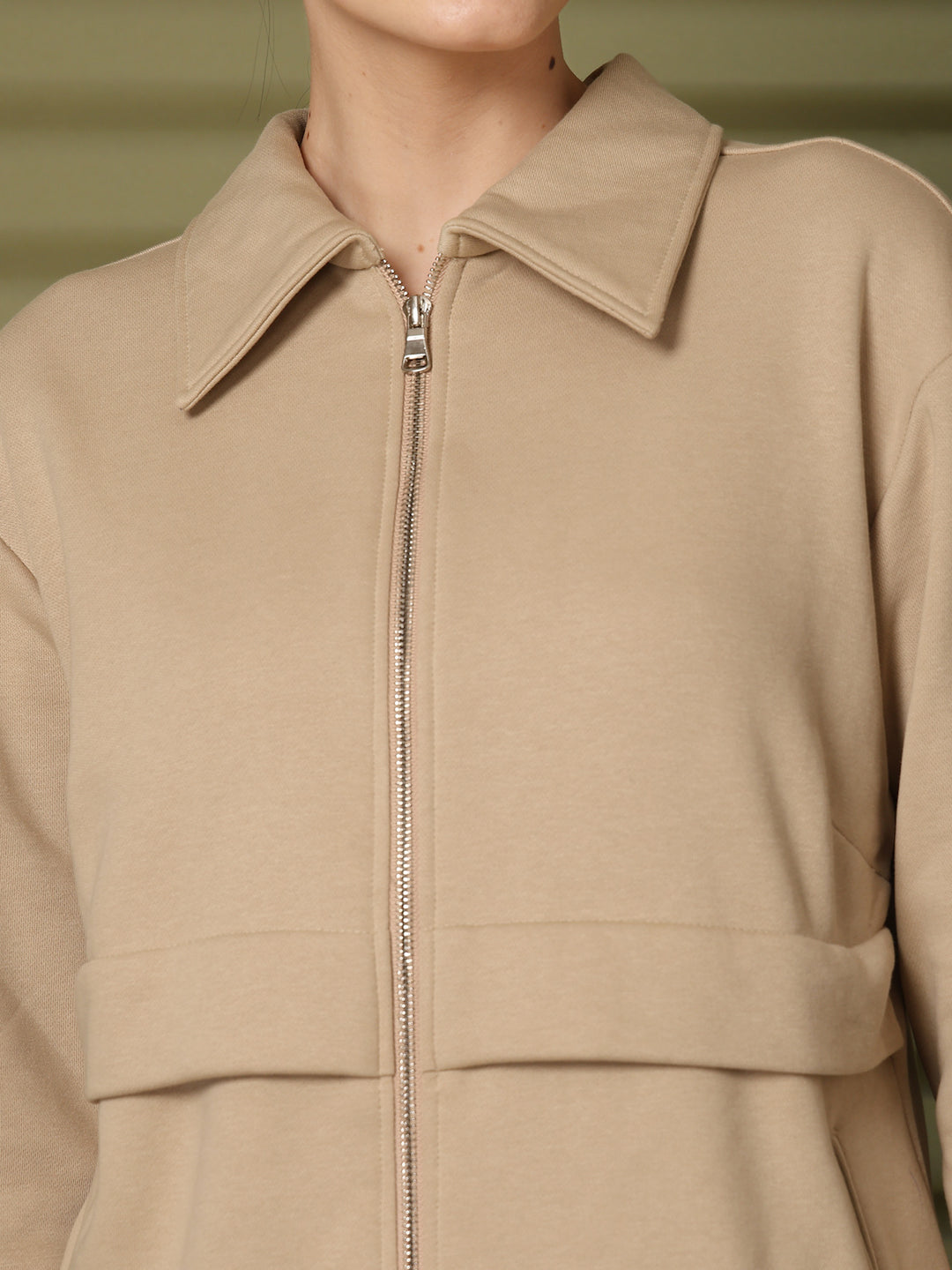 Women Fleece Open Front Jacket