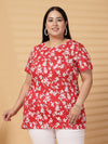 Plus Size Women Floral Printed T-shirt