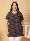 Plus Size Women Floral Printed T-shirt